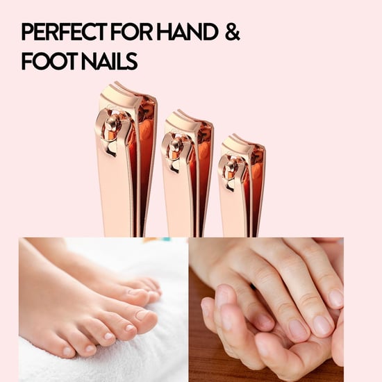 Set of 3 Nail Clippers Rose Gold, Keep Nails Trimmed with High Quality Dynamic