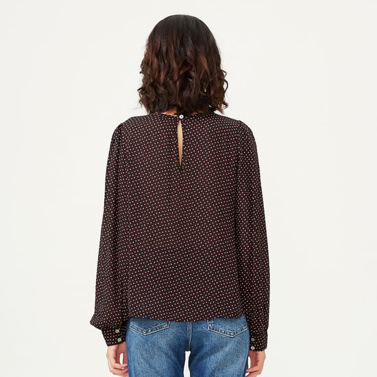 Bluse mit Rundhalsausschnitt und quadratischen Minidrucken - Image 2