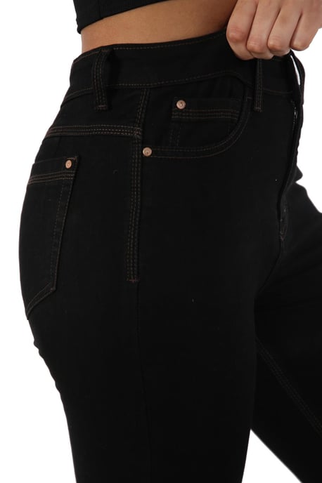 Ladies Magic Shaping High Waisted Skinny Jeans in Schwarz - Image 4