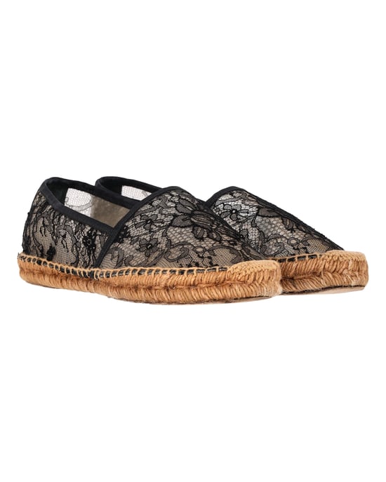 Dolce & Gabbana Spitzenschuhe aus Segeltuch in Schwarz - Image 3
