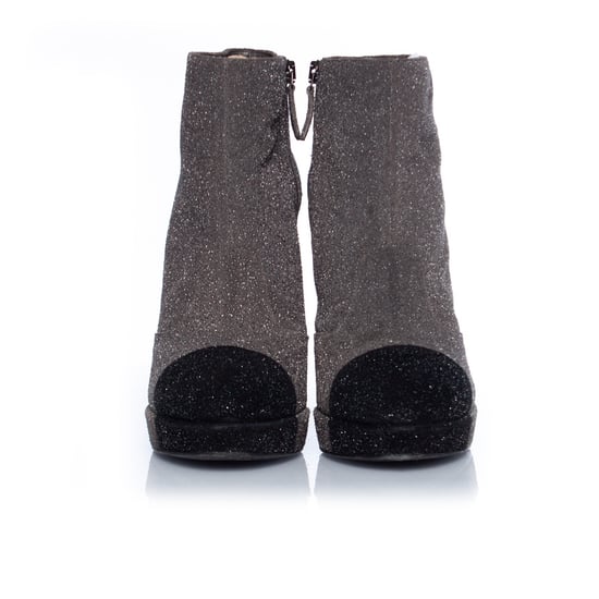 Graue Plattform-Glitzerstiefel - Image 3