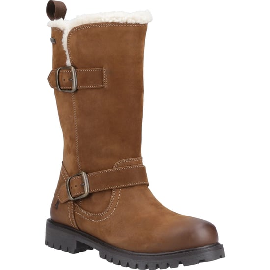 Hush Puppies Winnie Leder Damen Tan Stiefel - Image 1
