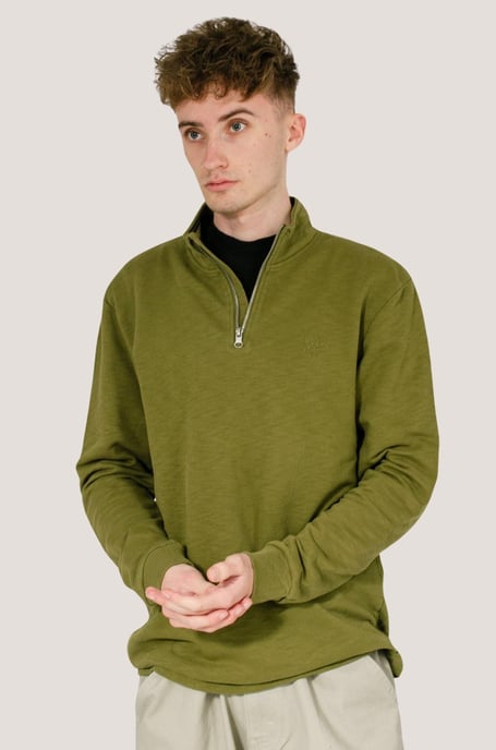 Quarter Zip Cotton Sweatshirt