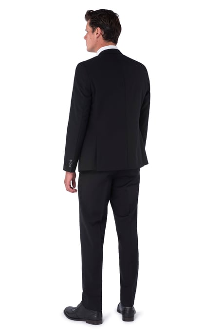 Alvin Harry Brown Black Three Piece Slim Fit Suit