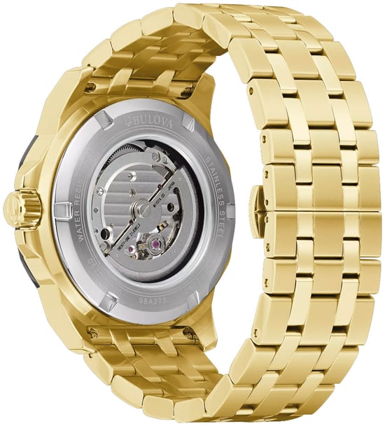 Bulova Marine Star Men's Gold Watch 98A273