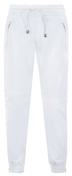 Mens  Leather Jogging Bottoms-Boston