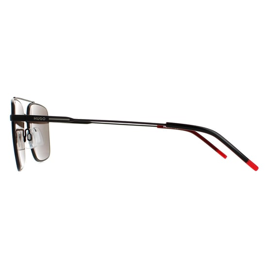 Hugo by Hugo Boss Square Mens Matte Schwarz Grau Sonnenbrille - Image 3