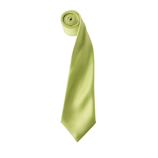 Premier Mens Plain Satin Krawatte (schmale Klinge) (2er-Pack) (Limette) - Image 1