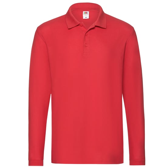 Fruit of the Loom - "Premium" Poloshirt für Herren Langärmlig (Rot) - Image 1