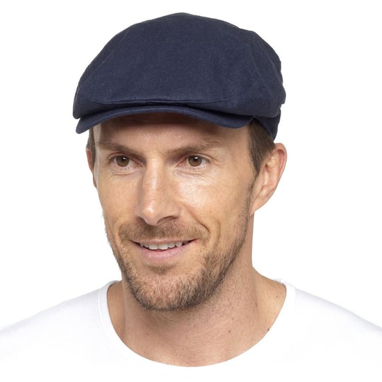 Flache Herrenmütze aus Leinen in Creme & Denim - Denim Blue - Image 2