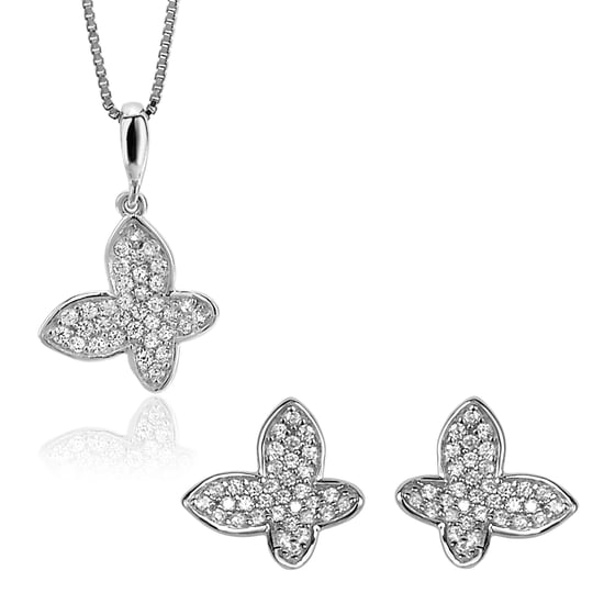 Orphelia 'Jolie' Damen 925 Sterling Silber Set: Kettenanhänger + Ohrringe - Silber SET-7044 - Image 1