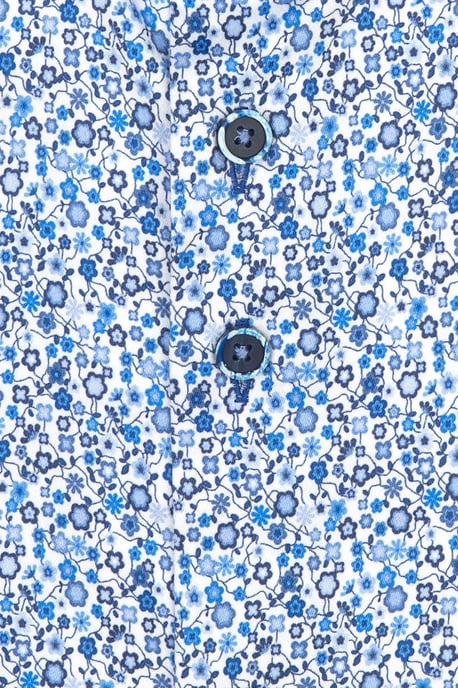 R2 Cut Away Collar Lon Gsleeved Shirt Blue Floral