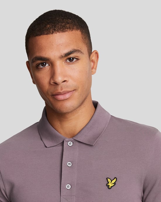 Lyle & Scott Branded Chest Logo Highland Mauve Lila Poloshirt - Image 4