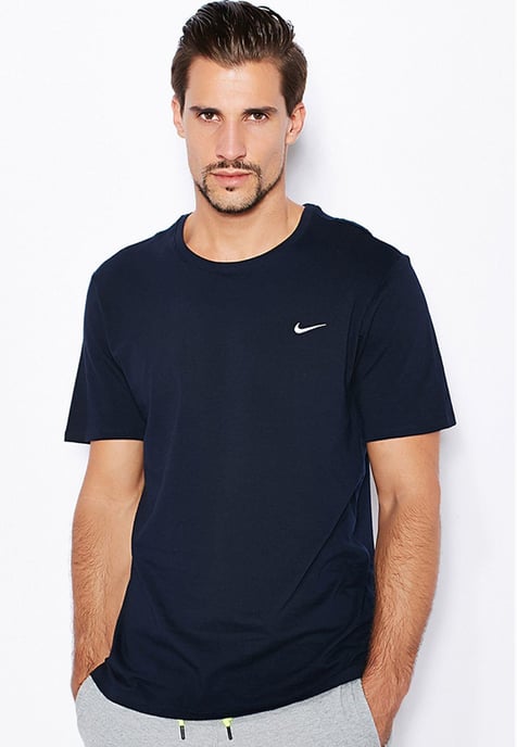 Nike Mens T Shirt With Embroidered Swoosh Navy