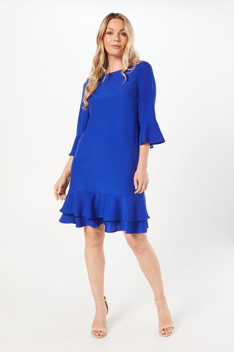 Tier Detail Crepe Shift Dress - Image 1