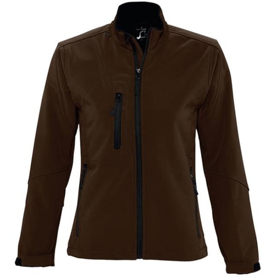 SOLS Womens/Ladies Roxy Soft Shell Jacket (atmungsaktiv, winddicht und wasserabweisend) (Dark Chocolate) - Image 1