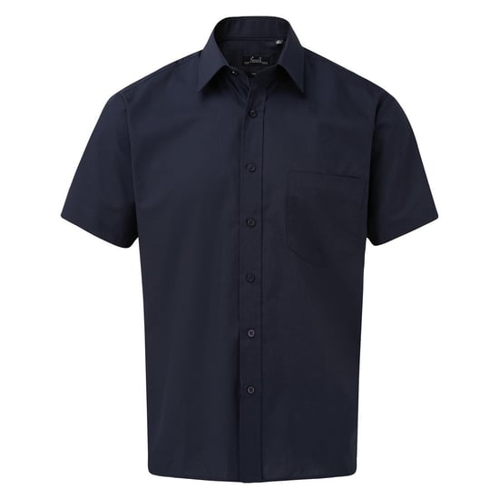 Premier Herren Popelin-Hemd, kurzärmlig (Marineblau) - Image 1