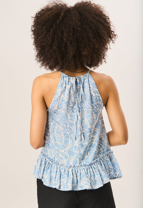 Halter Neck Peplum Top