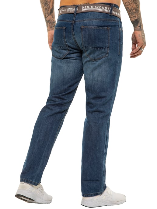 Enzo | Herren Designer Regular Fit Denim Jeans - Blau - Image 3