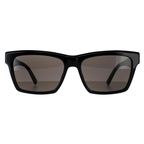 Saint Laurent Rechteck Unisex glänzend schwarz dunkelgrau Sonnenbrille - Image 1