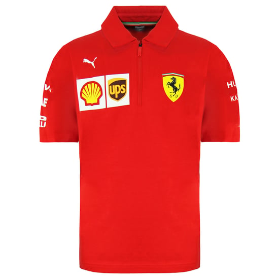Puma Scuderia Ferrari Short Sleeve Collared Red Kids Polo Shirt 762535 01