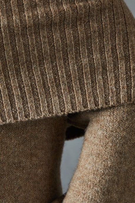 Premium Knit Bardot Foldover Jumper Dress