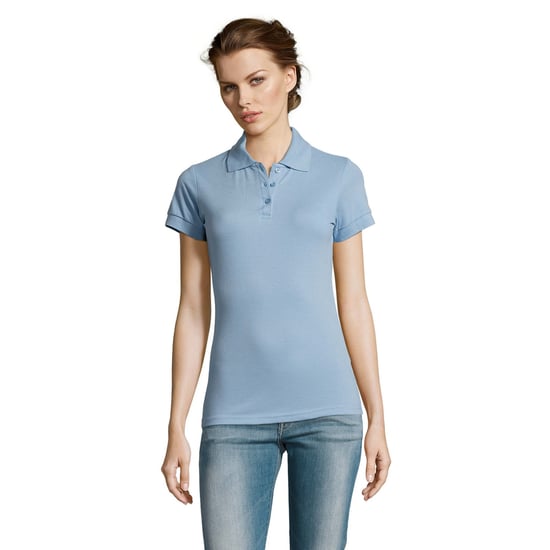 SOLs Womens/Ladies Prime Pique Polo Shirt (Sky Blue)