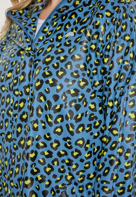 Schmuddelwedda Regenjacke Damen Stahlblau Limette Leo - Image 5