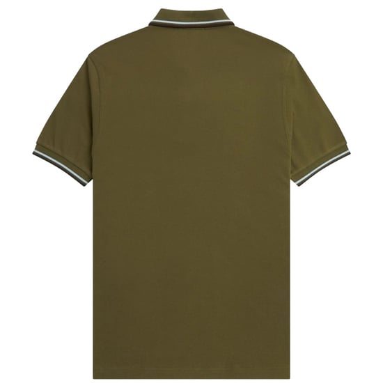 Fred Perry Braunes Polo-Shirt mit Twin Tipped Kragen in Dunkelgrün - Image 2