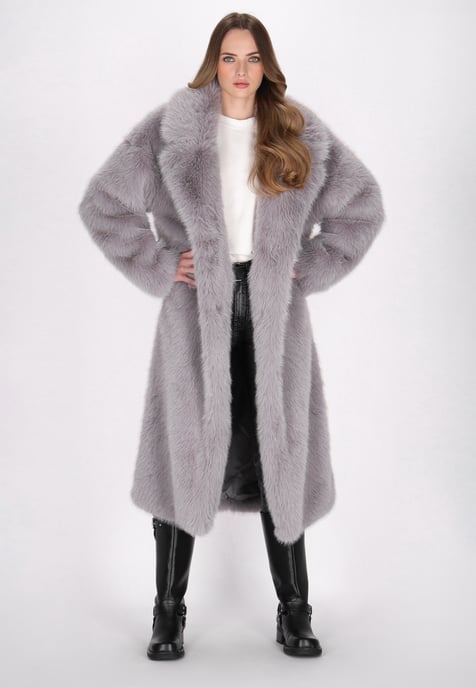 Dreimaster Übergangsmantel Damen Grau Mauve - Image 2