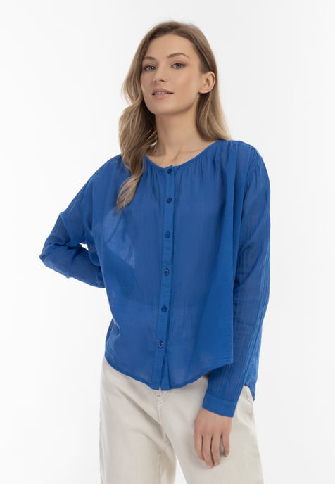Dreimaster Langarmbluse Damen Blau - Image 3