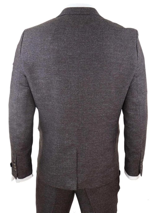 Herren Braun Wolle 3-teiliger Anzug Doppelt Knopf Tweed Peaky Blinders 1920 - Image 6