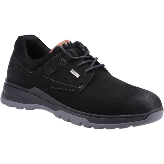 Hush Puppies Pele Leder Herren Schwarz Nubuk Schnürschuhe - Image 1
