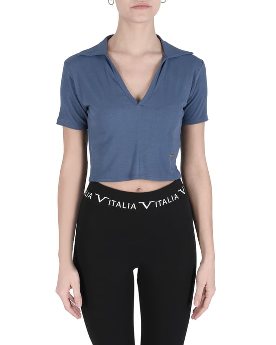 19V69 Italia Womens Crop Top Cloe Raf Blue