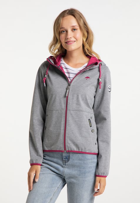 Schmuddelwedda Funktionsjacke Damen Grau Melange Dunkelrosa - Image 3