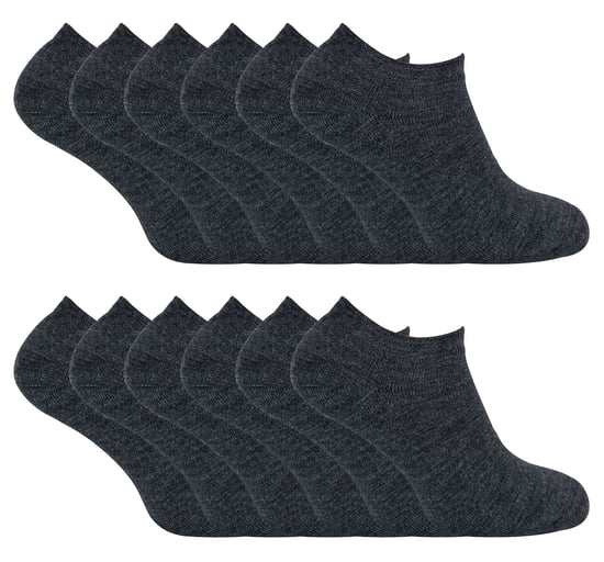 Mens Thermal Low Cut Trainer Socken | 12 Paar Multipack | Winter Invisible Socken für Männer - Charcoal - Image 1