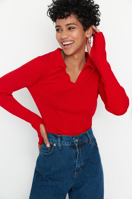 Trendyol Damen Unifarben Pullover - Image 3