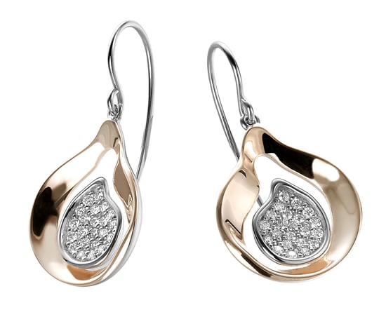 Orphelia Tropfenohrringe für Damen, 925er Sterlingsilber, Silber/Roségold ZO-5194 - Image 3