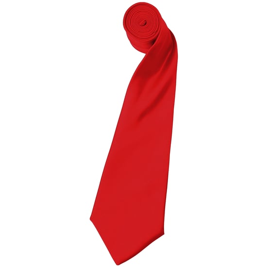 Premier Mens Plain Satin Krawatte (schmale Klinge) (2er-Pack) (Rot) - Image 1