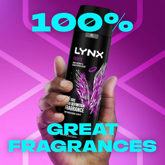 Lynx XL 48-H High Definition Fragrance Excite Body Spray Deodorant 6 Pack, 200ml