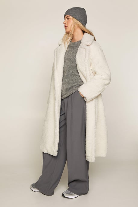 Curly Borg Longline Coat