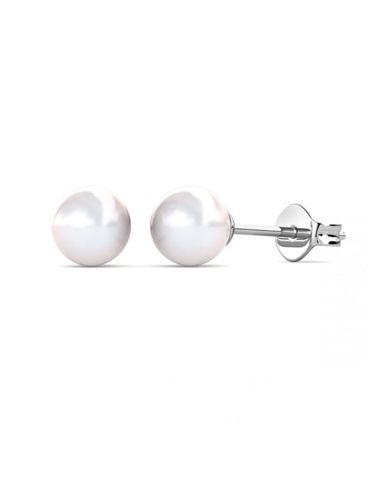 Vollmond Perlenohrringe - Silber und Kristall - Image 1
