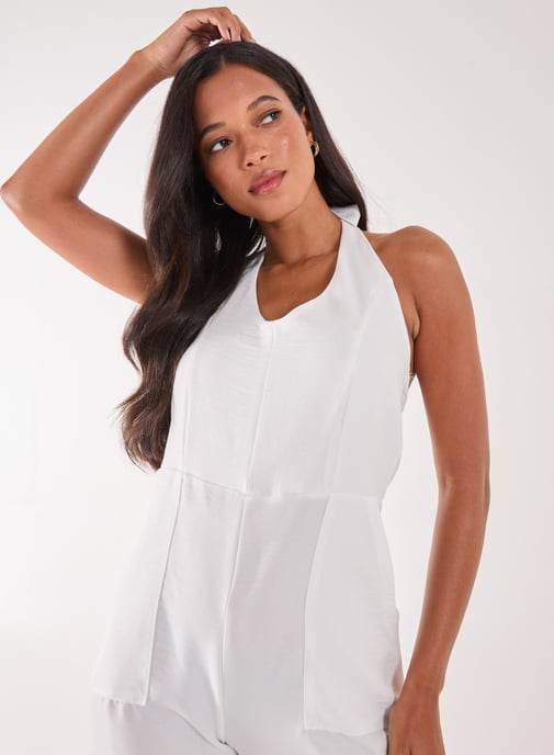 Linen Style Halter Playsuit