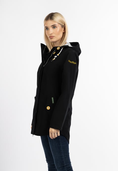 Schmuddelwedda Regenjacke - recyceltes Material Damen Schwarz - Image 2