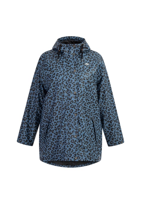 Schmuddelwedda Plus Size Regenmantel mit Leoprint Damen Blau Grau Schwarz Leo - Image 1