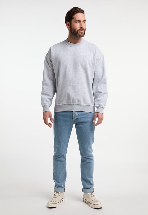 Dreimaster Sweatshirt Herren Hellgrau Melange - Image 4