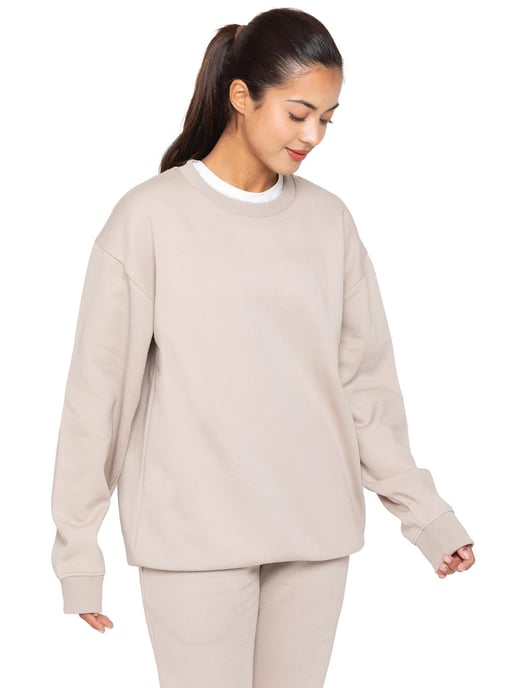 Enzo | Womens Oversized Sweatshirt - Haferflocken - Image 2