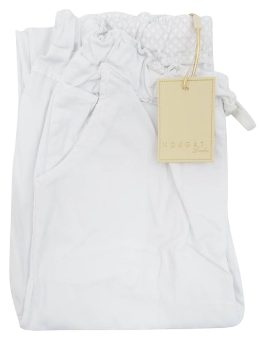 Tie Front Cotton Roll Hem Trousers - Image 2