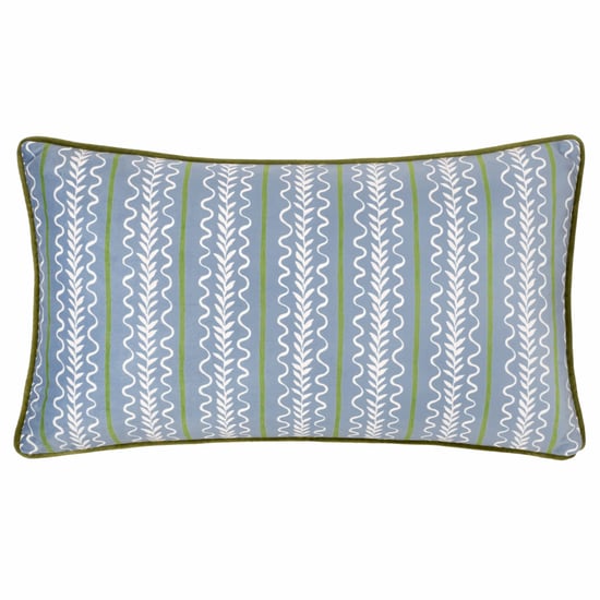Wylder Albera Stripe Piped Velvet Feather Filled Cushion