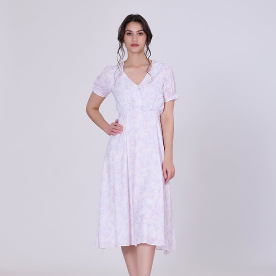 Ausgestelltes Empire-Kleid mit Liberty-Print - Image 2